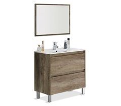 Armário de casa de banho com espelho Dakota 2 gavetas