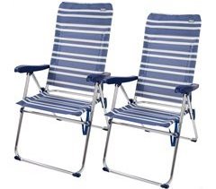 Embalagem económica 2 cadeiras de praia Mykonos multiposição anti-pontas 47x66x108 cm Aktive