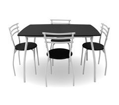 Conjunto SARA mesa fixa e 4 cadeiras 