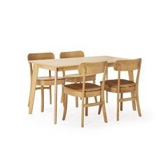 Conjunto de mesa e 4 cadeiras de jantar Nala 140x80