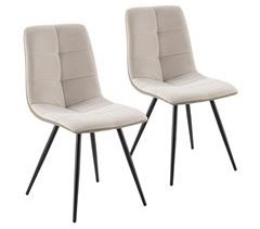 Pack de 2 cadeiras Prada, tecido e couro sintético