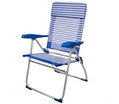 Cadeira dobrável alumínio 7 posições cabeça acolchoada Aktive Beach