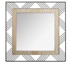 Espelho quadrado e de madeira 45x45