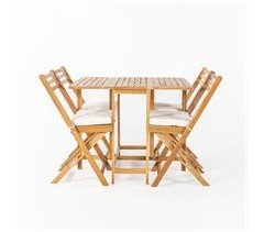 VIENNA set mesa + 4 cadeiras cor natural