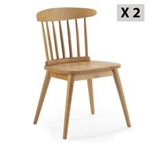  Conjunto de 2 cadeiras de jantar em madeira Ben