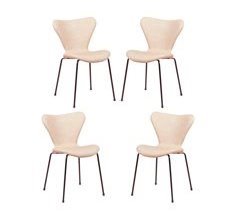 Conjunto de 4 cadeiras vintage em pele sintética - Seven