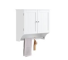 Móvel de parede com 2 portas 1 toalheiro Branco SoBuy BZR84-W