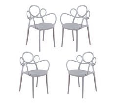 Conjunto de 4 cadeiras de design com braços para o jardim - Dream