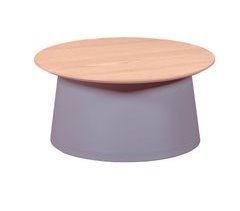 Mesa de centro redonda com tampo em madeira de carvalho - Norway 69x69
