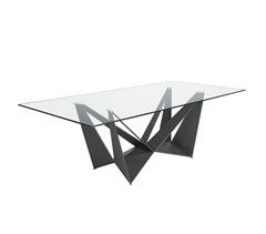Mesa de jantar rectangular em vidro