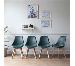 Conjunto de 4 cadeiras escandinavas NORA com almofada