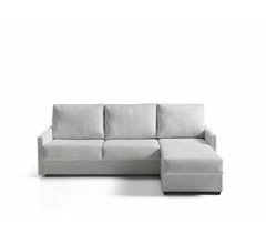 Sofá-cama com chaise longue reversível AVA cor cinzenta