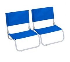 Pack 2 Cadeiras de Praia Baixas Dobráveis ​​Azul 7house