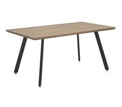 Mesa de melamina efeito madeira com pernas de metal