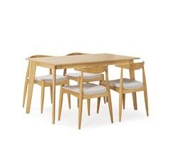Conjunto de mesa e 4 cadeiras de jantar Corzo 140x80