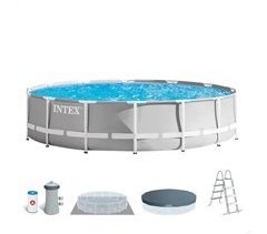 intex prisma frame piscina redonda 457x107 cm com sistema de filtragem