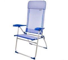 Cadeira dobrável de alumínio 7 posições com almofada 47x61x118 cm Aktive Beach
