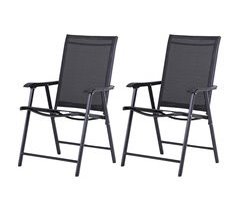 Cadeiras dobráveis de 2 peças Outsunny 84B-381BK