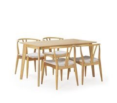 Conjunto de mesa e 4 cadeiras de jantar Rustic 140x80