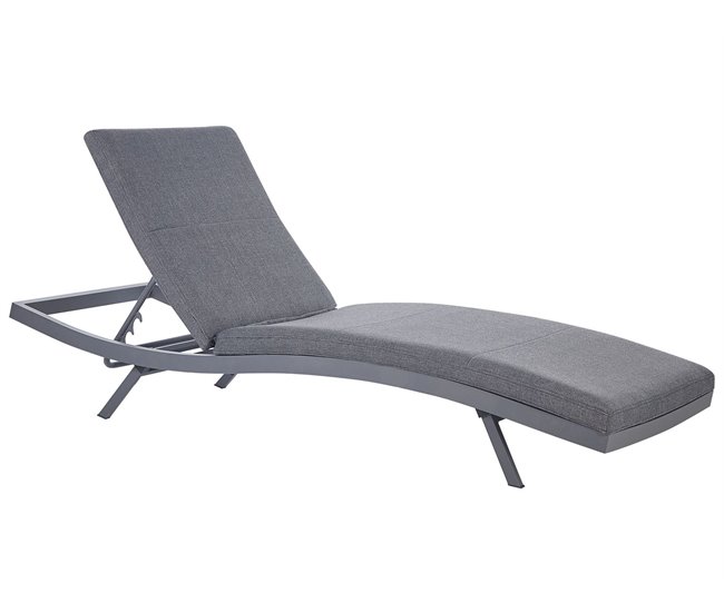Beliani Cadeira lounge/relax AMELIA Cinza Escuro