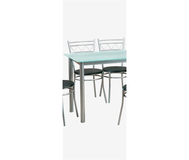 Conjunto de mesa + 4 cadeiras MILAN 2 Branco/ Preto