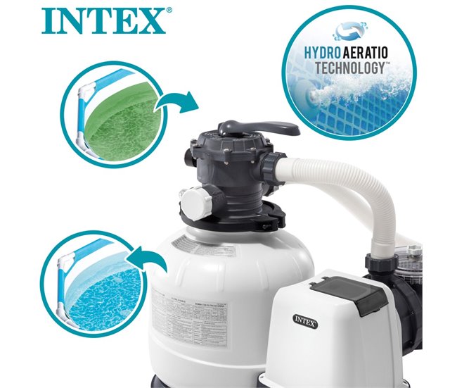 Purificador de areia INTEX krystal clear 10.500 litros/hora 0,60 hp Branco