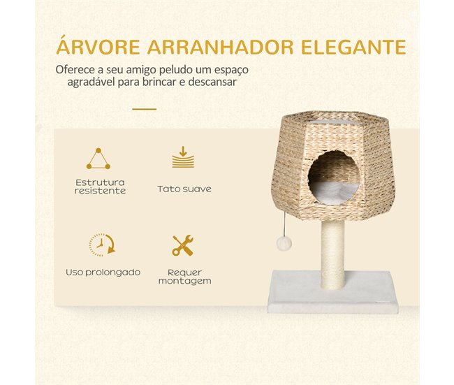 Árvore Arranhador para Gatos PawHut D30-404 Multicor