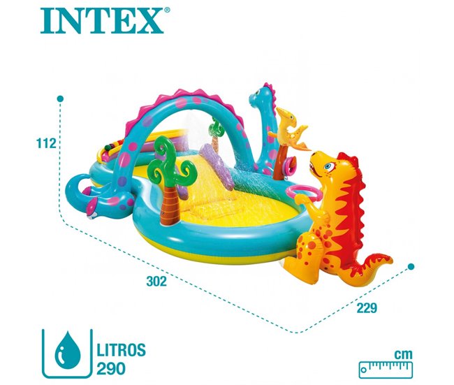 Centro de jogos insuflável INTEX dinos 302x229x112 cm - 280 l Multicor