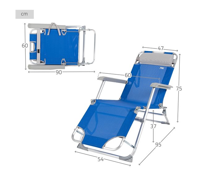 Espreguiçadeira reclinável Azul