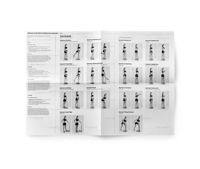 Plataforma de Fitness para Glúteos e Pernas com Guia de Exercícios IG117209 Preto