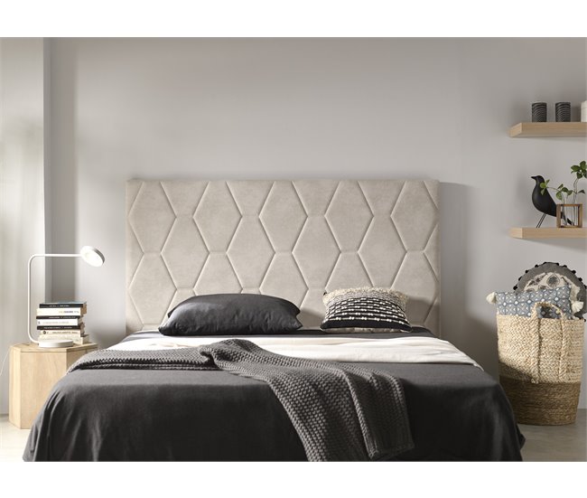  Cabeceira de cama Agata em tecido para cama de 120 cm 160 Cinza