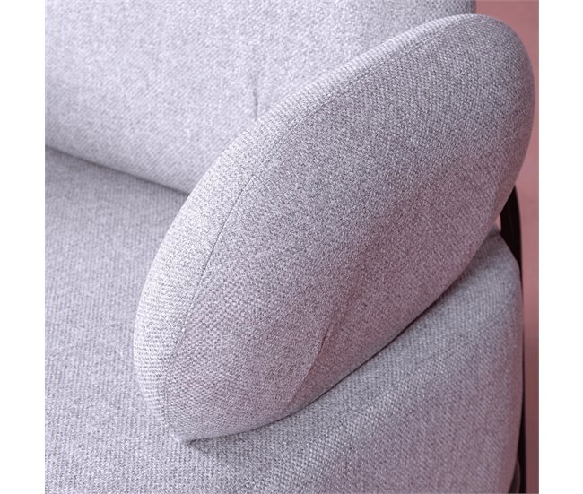 Sofá de 1 lugar de design minimalista com braços - Clair Cinza