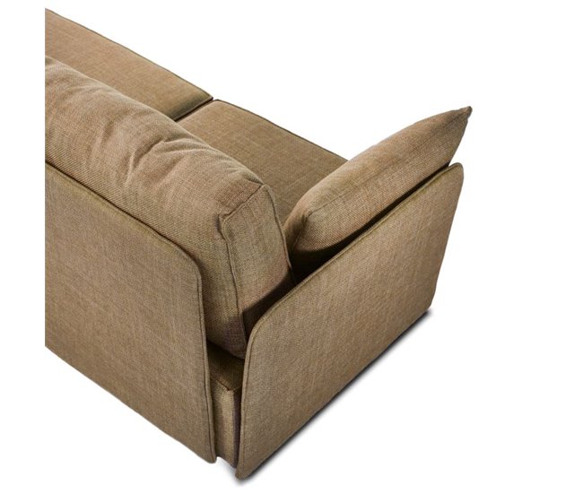 Sofá modular con chaiselongue 2 plazas con brazo Cubiq Bege