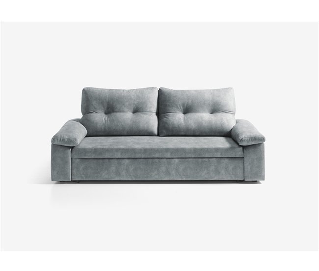 Sofá cama MIXX com almofadas no encosto Cinza