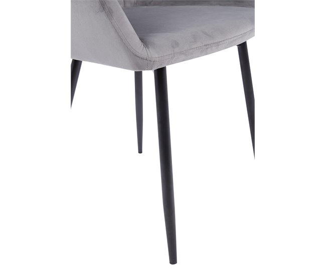 Cadeira de jantar de veludo ALINE Cinza