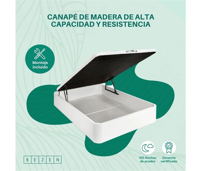 CANAPÉ DE MADEIRA DE ALTA RESISTÊNCIA - Inclui montagem 105x190 Branco