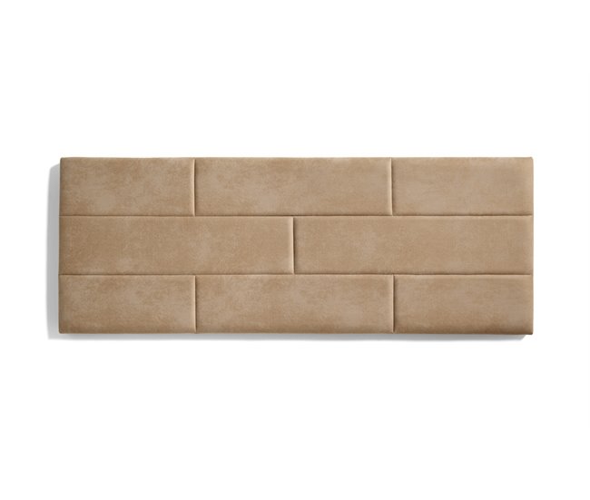  Tijolos de parede para cabeceira em tecido resistente a manchas com enchimento de espuma para cama de 80 cm 112 Bege