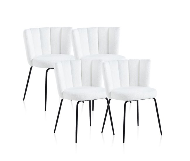 Conjunto de 4 cadeiras de jantar Bodhi Branco