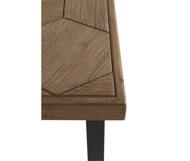 Mesa de madeira de freixo com pernas de metal Natural