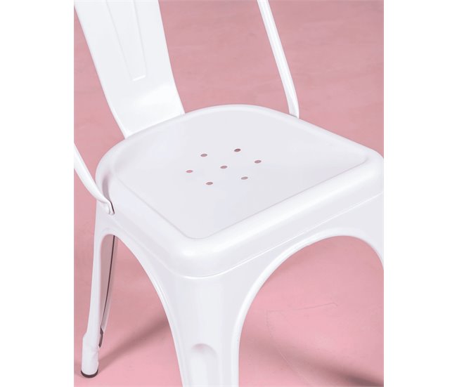 Pack de 4 cadeiras metálicas empilháveis - Bistro Branco