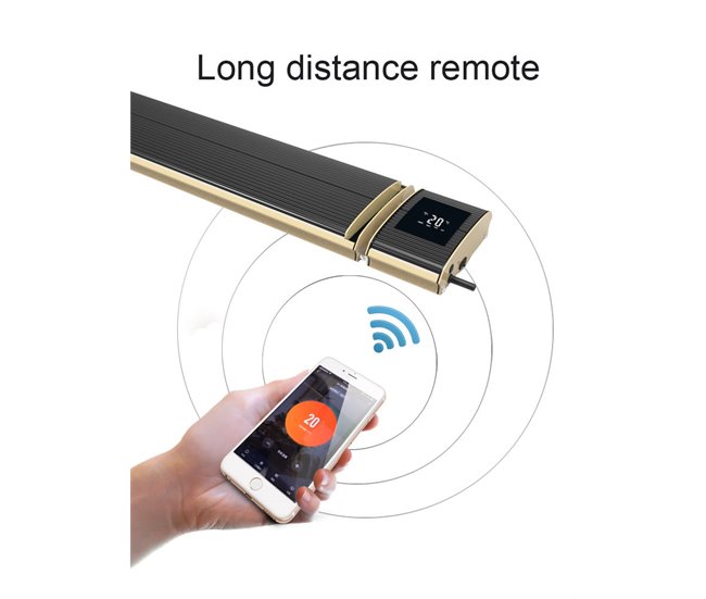 Aquecedor de infravermelhos com Wifi 2400W, Preto, Sined Smartphone-controlável Preto