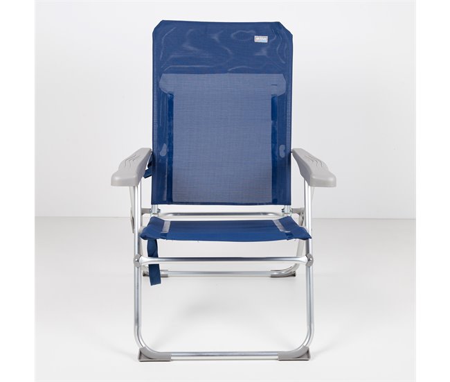 Cadeira de praia alta multiposições dobrável Slim Aktive Azul Marino