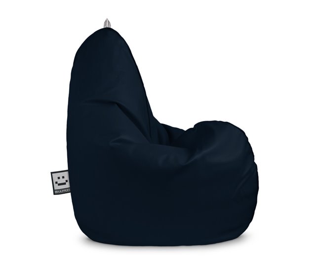 Puff Pear Relax Leatherette Outdoor Black Happers HAPPERS Azul