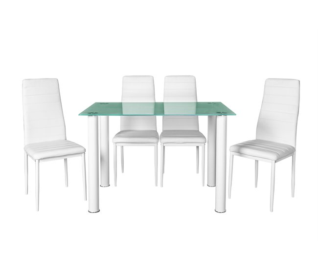  Conjunto de mesa 120x70 Branco
