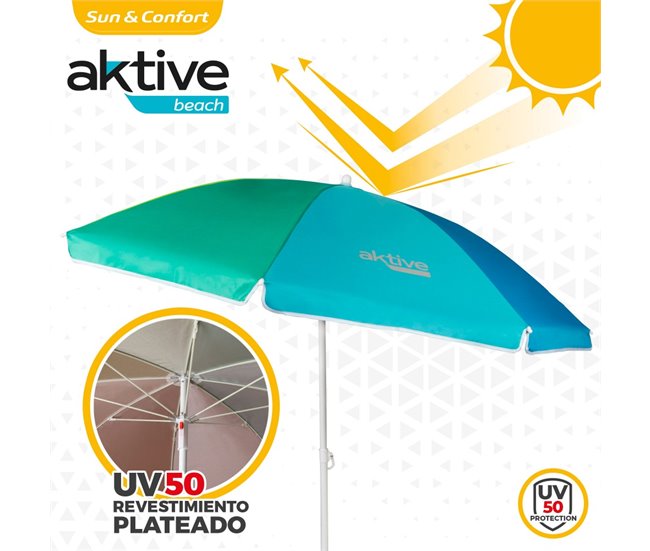Guarda-sol com proteção UV50 Aktive Beach Multicor