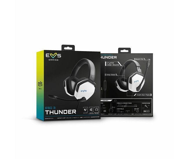 Auriculares com microfone ESG 4 WHITE Thunder Branco