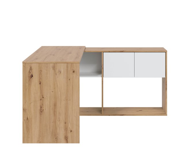Mesa de escrita modular Beja 2 portas 2 compartimentos, madeira/branco Branco