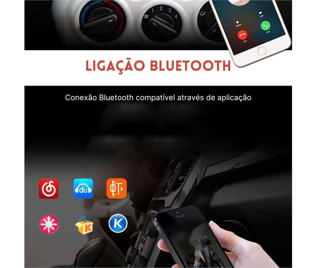 Rádio Carro Digital com Bluetooth Preto