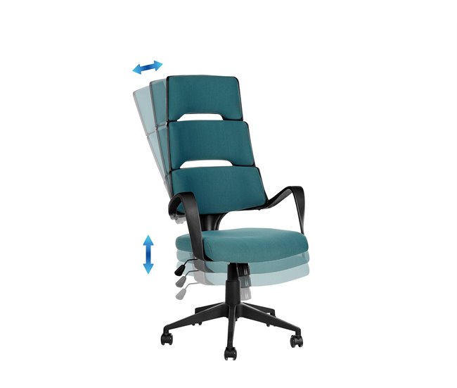 Beliani Cadeira de escritório GRANDIOSE Azul/ Verde