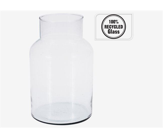 Vaso vidro reciclado 14X14X26cm Transparente